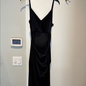 Elegant Black Dress with Sheer Detail